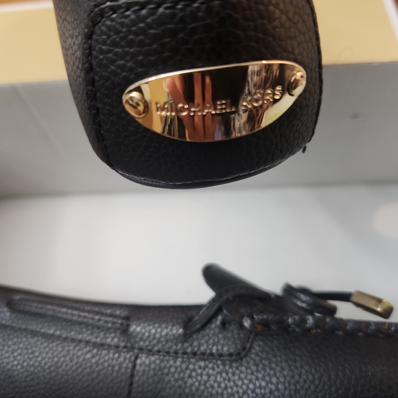 Nitb Michael Kors MK logo slip on loafers black leather Daisy Moccasins - Picture 5 of 5